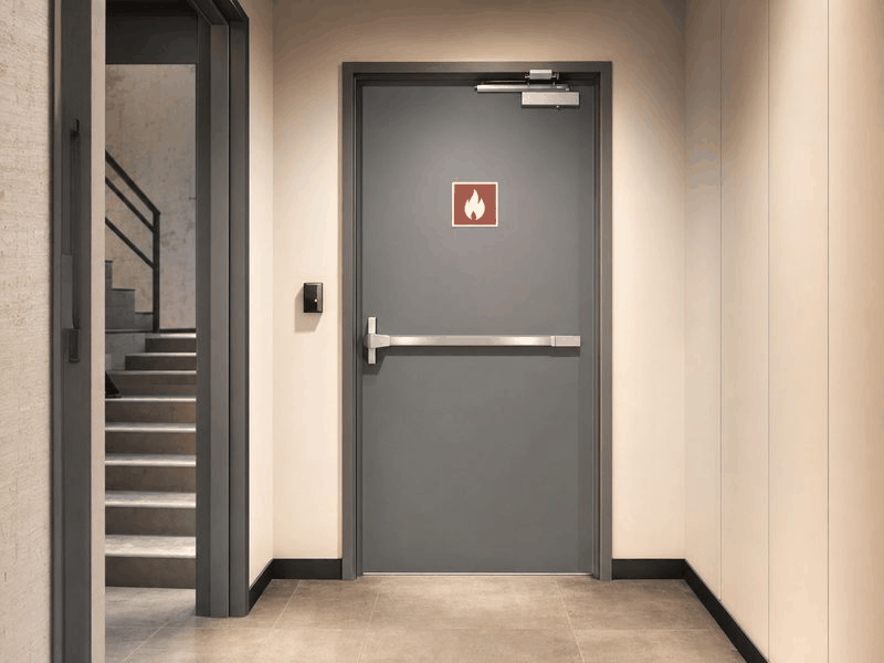 Pose d'une porte coupe-feu
